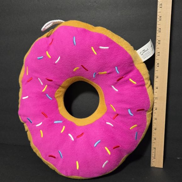 RARE ITEM! Matt Groening "The Simpsons" Stuffed Plush Donut Doughnut Pillow 14" - Picture 6 of 7